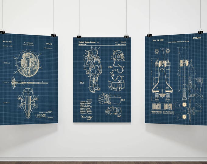 Space Suit Patent Print,set of3,NASA Patent Poster, NASA Space Poster, Space Art,Space Patent, Space Decor, Nasa Print,Space Wall Art  #P346