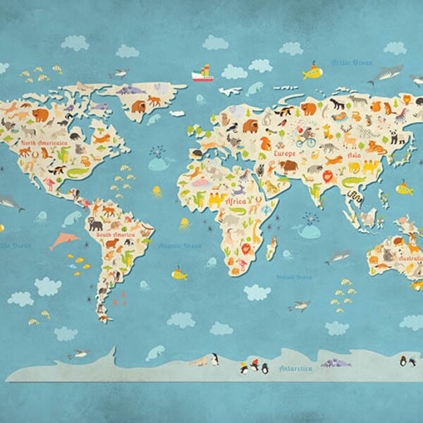 World Map for Kids - Etsy