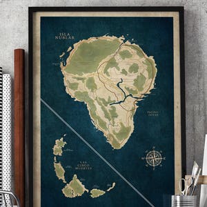 Jurassic Park Map, Poster, Isla Nublar Map, Print, Lost World, Dinosaur, Movie Poster, Velociraptor, Jurassic World, Isla Sorna #19