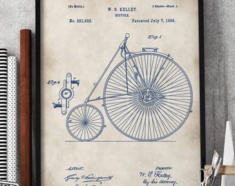 Vintage bicycle, US patent, Bicycle print, Cycling poster, Bicycle wall art, Bicycle poster, Cycling gifts, Bicycle invention, First bicycle