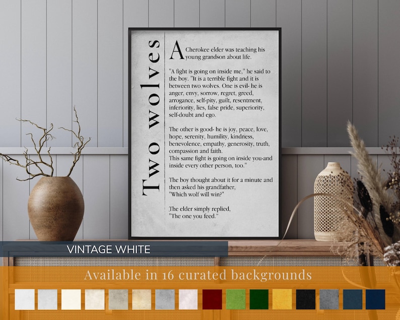 The image is a framed text with a vintage white background, featuring a quote from a young grandfather about life.