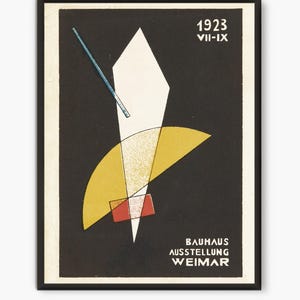 Bauhaus Exhibition poster 1923, Vintage Abstract painting Museum print