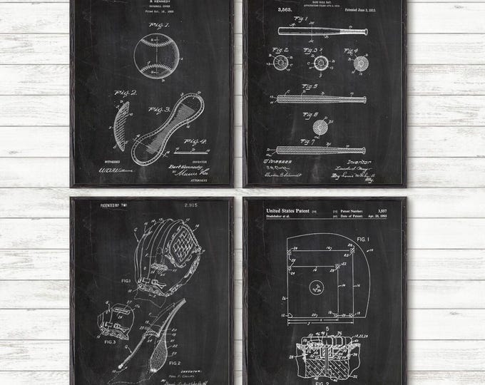 Vintage Baseball Patent Art Print: Sports Decor for Boys Room