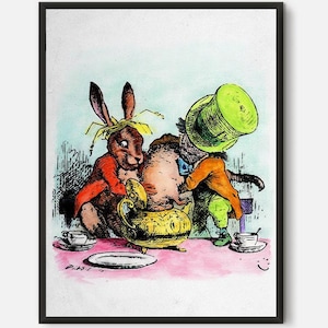 Alice in wonderland print, Mad hatter, Mad hatter tea party, Vintage dictionary, Alice poster, Alice looking glass, Alice wonderland art