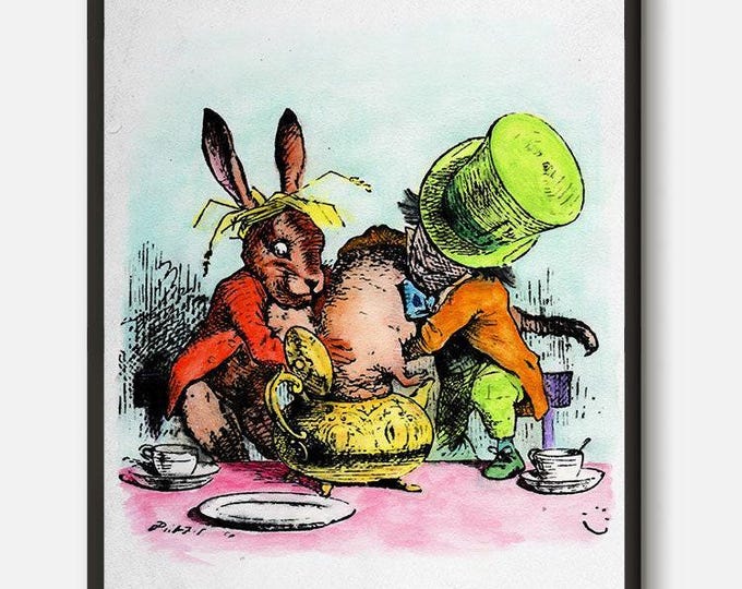 Alice in wonderland print, Mad hatter, Mad hatter tea party, Vintage dictionary, Alice poster, Alice looking glass, Alice wonderland art