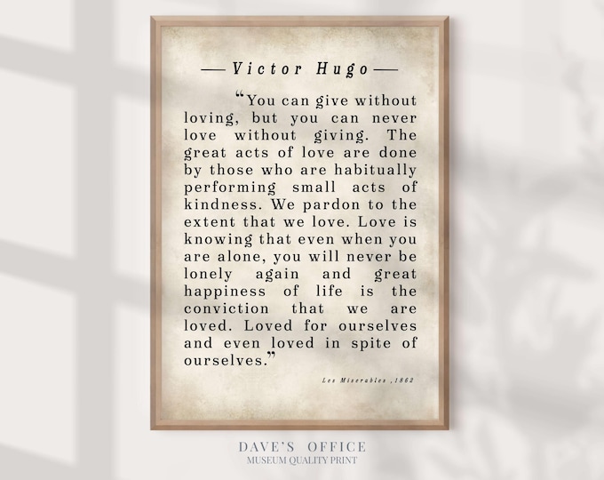 Les Miserables Quote, Custom quote print