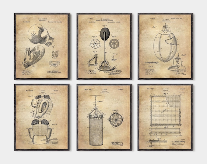 Vintage Boxing Patent Art Prints: Gym Decor