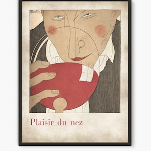French Wine Decor, Restaurant Decor Cafe Posters, Wine Gifts Wine Posters, Vintage Wine Art, French Illustrations Cafe Prints