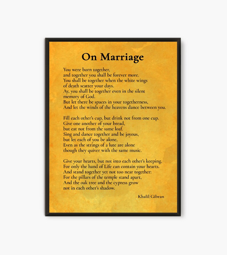 Sur le mariage Kahlil Gibran Quote citations inspirantes