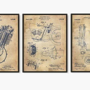 Set di 3 stampe da parete Harley Davidson, decorazioni per garage, regali Harley per motociclisti, regali per uomini, regali per lei, regali per papà