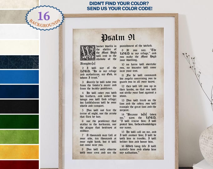 Psalm 91,Custom quote print