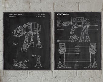 AT-AT Walker Blueprint Poster: Star Wars Wall Art