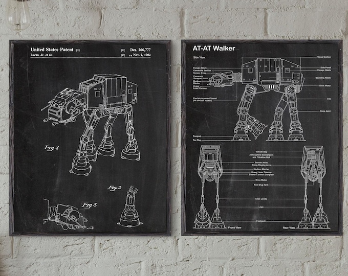 At-AT Walker poster, star wars poster, star wars blueprint, star wars wall art, star wars decor, empire forces, darth vader,dark side  #P241