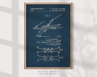 X-Wing Patent Print: Star Wars Blueprint Art