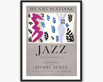 Matisse exhibition poster, Matisse cut out poster, Henri matisse lithograph, henri matisse art poster