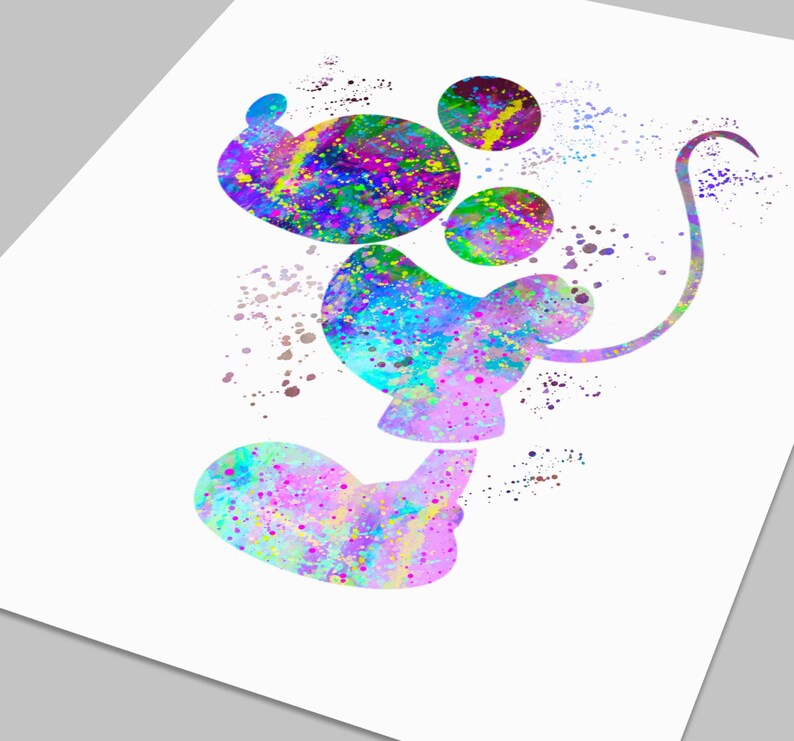Mickey and Minniemickey and Minnie Art Watercolor Print - Etsy