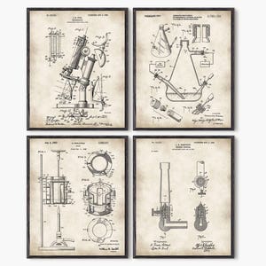 Science poster, Set of 4 prints, science art, science teacher gift,student poster, science poster art, geek posters, science prints,wall art