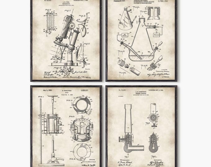 Science poster, Set of 4 prints, science art, science teacher gift,student poster, science poster art, geek posters, science prints,wall art