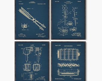 Hair patent prints, Set of 4 Prints #P33