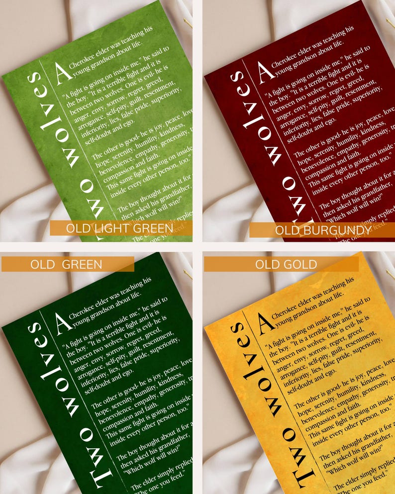 four different color-coded pages or sections, each with a different color and text. The text appears to be a description or explanation of a concept or idea, with each color representing a different aspect or interpretation. The text is not too long, and the phrases are not repetitive, avoiding redundancy and ensuring clarity in the presentation.