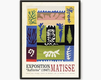 Matisse exhibition poster, Matisse cut out poster, Henri matisse lithograph, henri matisse art poster