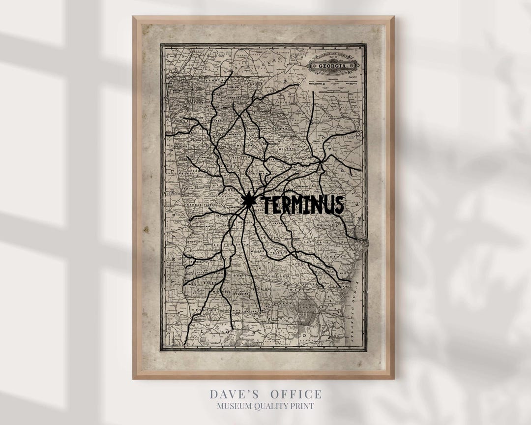The Walking Dead Terminus Map Poster, Vintage Design - Etsy