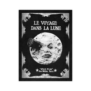 Silent movie poster Georges Melies Le voyage dans la lune, Science fiction A Trip to the Moon cult film Cinema Print