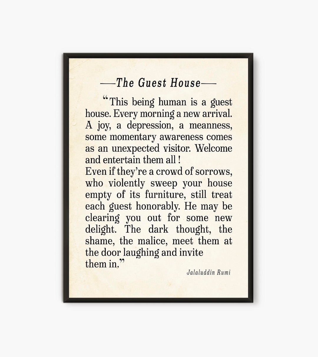 The Guest House Poem Rumi Quote 