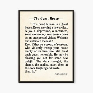 The Guest House Poem, Rumi Quote