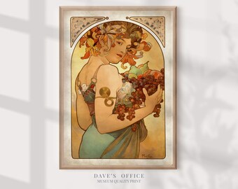 Art nouveau print, Belle epoque french poster, Alphonse Mucha wall decor