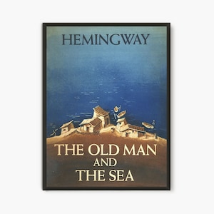 The old man and the sea First Edition book cover print, Ernest Hemingway 1st Edition Cover image 1