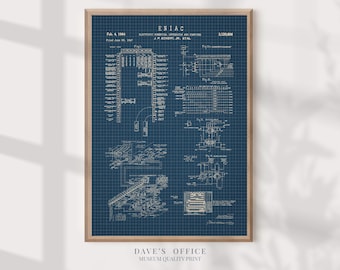 ENIAC first Computer Poster Blueprint Patent Prints