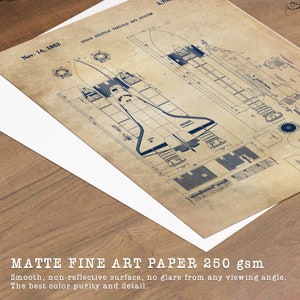 Star Wars Patent Prints Set Of 3,Movie Print, Millennium Falcon,Death Star,X-Wing, Chalkboard,Blueprint,Wall art,Space poster P231 image 6