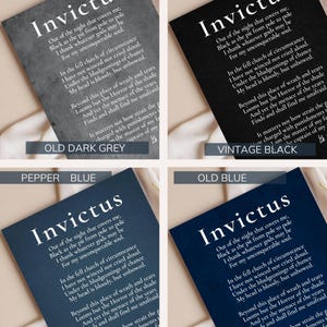 four different color variations of the same text, which appears to be a poem or a list of lines. The text is written in a modern, sans-serif font and is displayed in black, grey, blue, and navy blue colors.