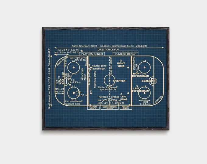 Ice hockey rink, ice sport, ice sport, ice hockey coach, gift for him, mancave decor, hockey print, vintage art, ice sport rink P345