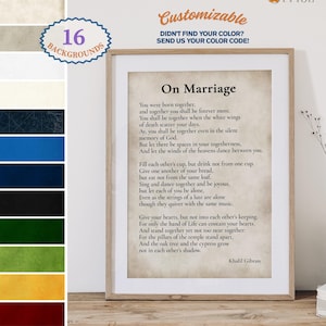 On Marriage Poem Print by Kahlil Gibran - Marriage Quotes for Wedding Gifts