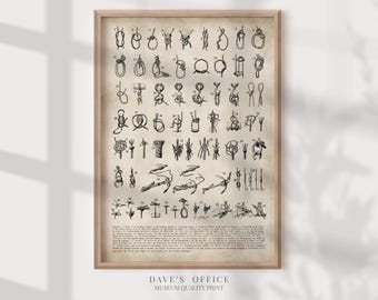 Vintage Sailor Knots Art Print: Nautical Marine Decor