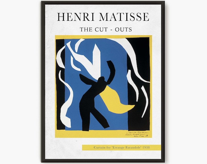 Henri Matisse The cut-outs, Matisse exhibition museum poster, Modern wall Art Home Decor