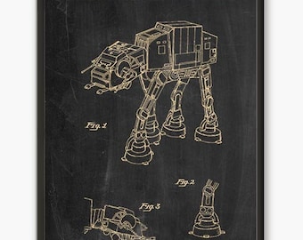 AT-AT walker,Blueprint,Patent Star Wars, patent Poster, at-at Print,Star Wars Print,Movie Art,Star Wars P97