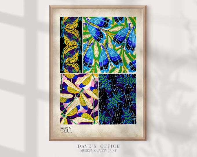 Insect Illustration Print: Vintage Seguy Art Nouveau poster