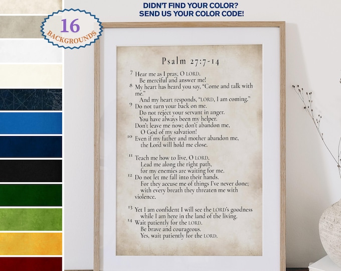 Psalm 27 NLT, Custom quote print