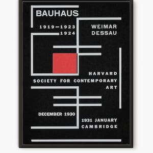 Bauhaus Exhibition poster for Harvard Society for Contemporary Art, Vintage Abstract painting 1931 Museum print