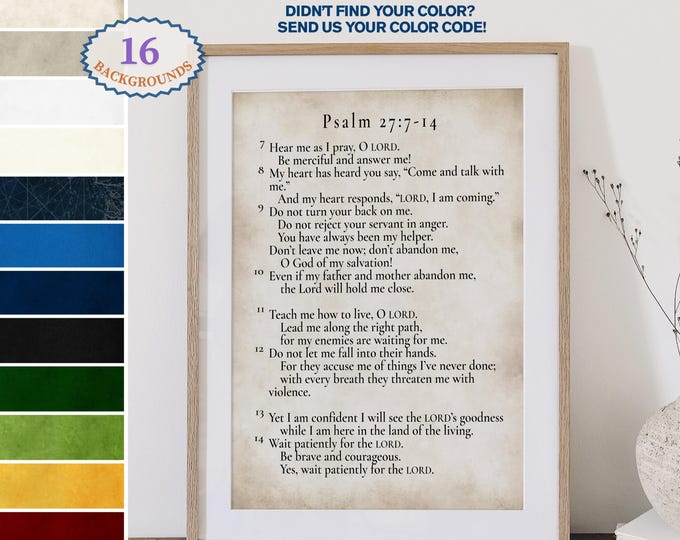 Psalm 277-14 NLT Inspirational Quote Print - High-Quality Wall Art for Home Decor - Personalized gifts - Custom quote wall art