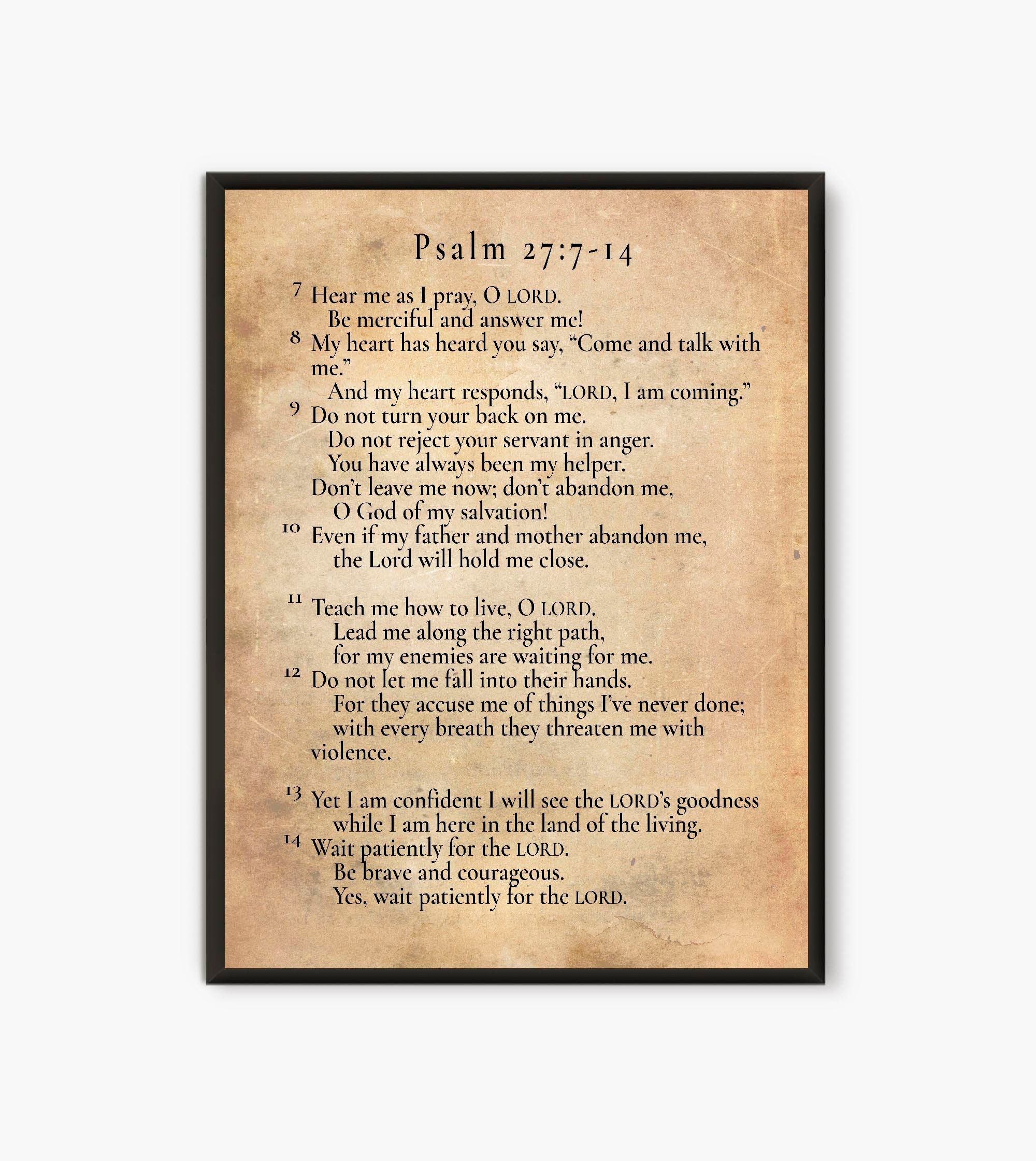 Psalm 27 7 14 NLT Etsy