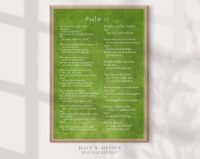 Psalm 27, Custom quote print,