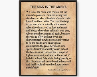 The man in the arena,Theodore Roosevelt Quote