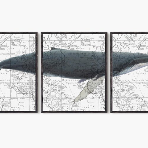 PRINTABLE Humpback Whale Wall Art Poster Set of 3 Whale Art - Etsy