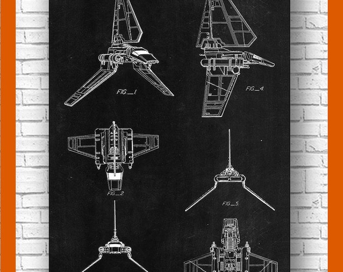 Imperial Shuttle Poster,Star wars poster, Imperial Shuttle Patent, Imperial Shuttle Print, Imperial Shuttle Art Imperial Shuttle Decor #P112
