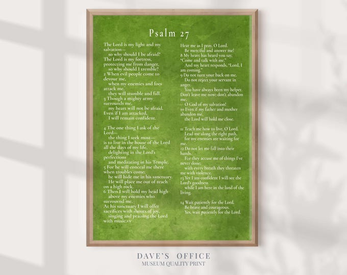 Psalm 27 NLT, Custom quote print