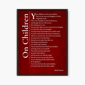 On Children Kahlil Gibran Quote inspirational quotes | Etsy